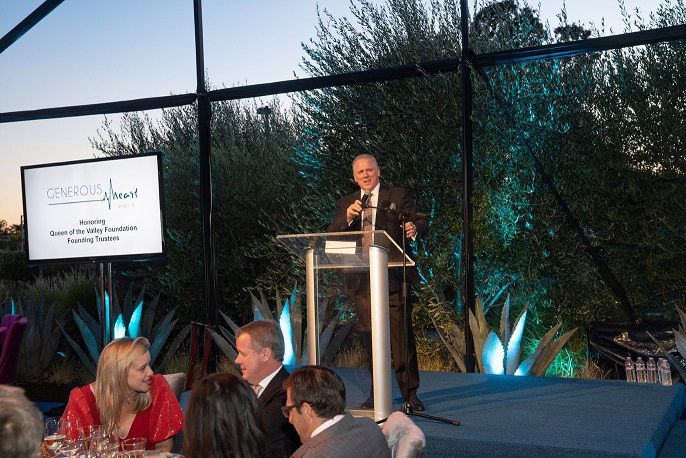 Queen of the Valley Medical Center Chief Executive, Larry Coomes, welcomes guests to Generous Heart 2019.
